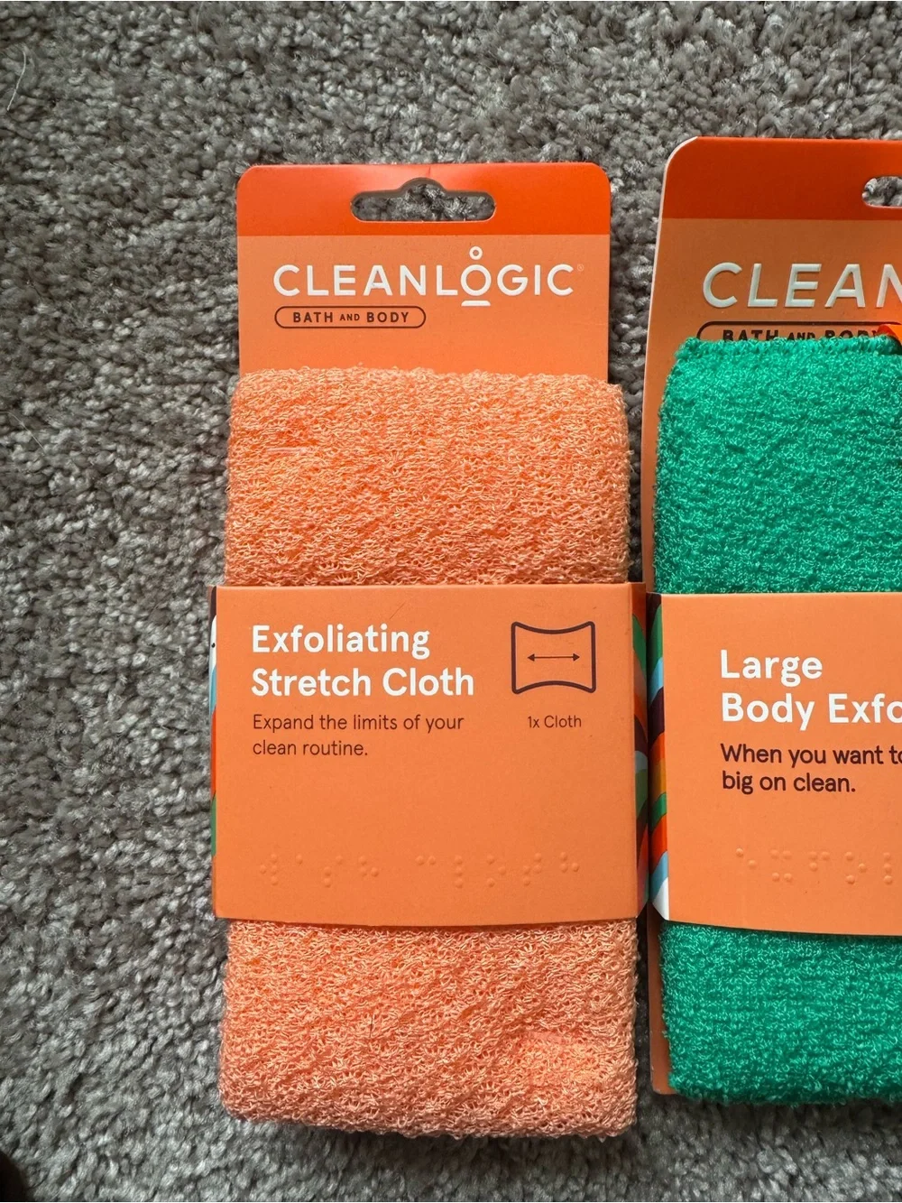 Cleanlogic Bath & Body Exfoliating Spa Bundle Stretch Cloth Facial Buffers